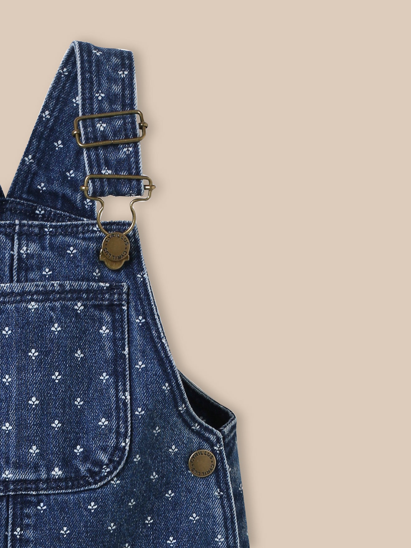 Baby's printed denim overalls
