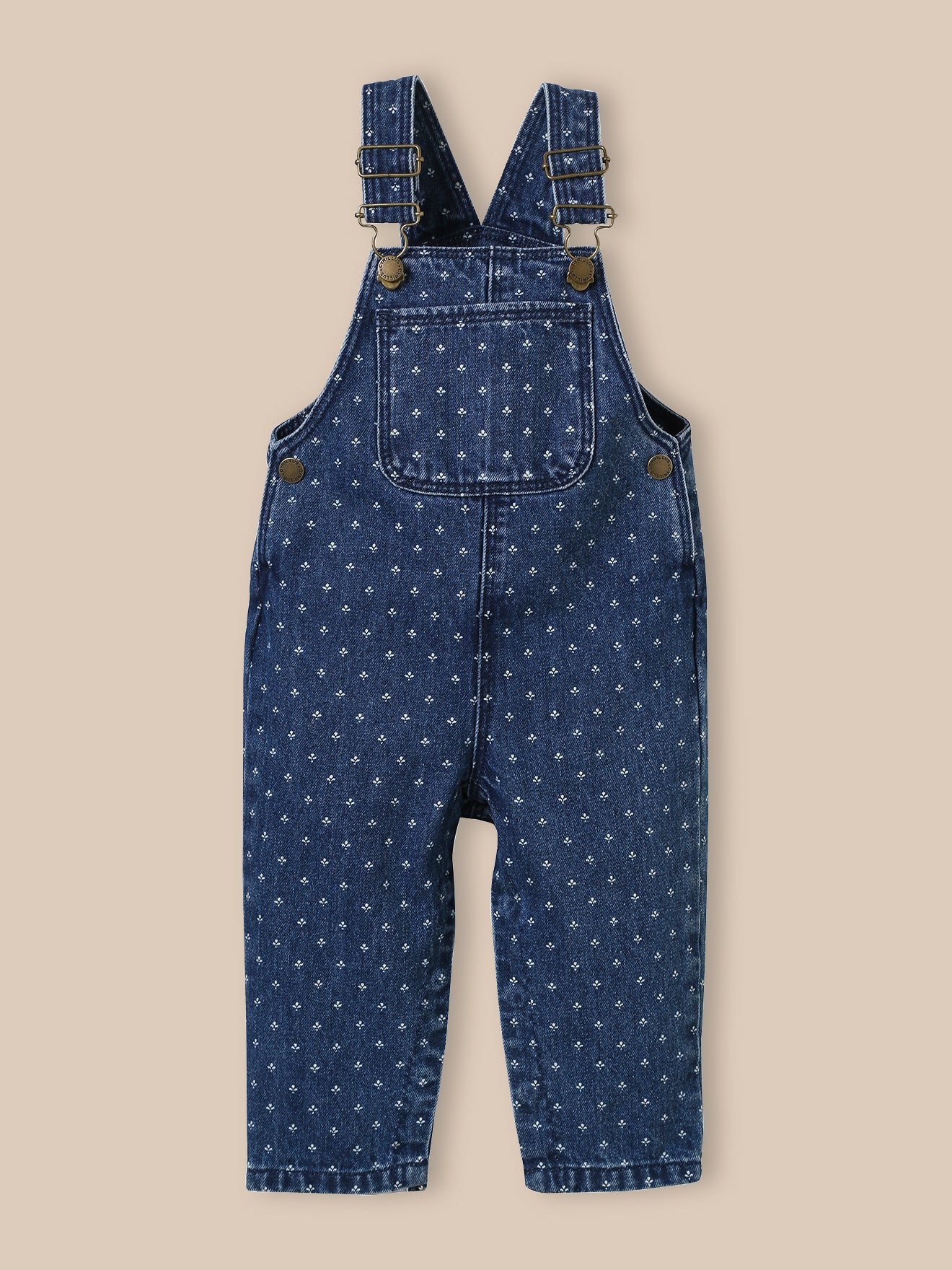 Baby's printed denim overalls