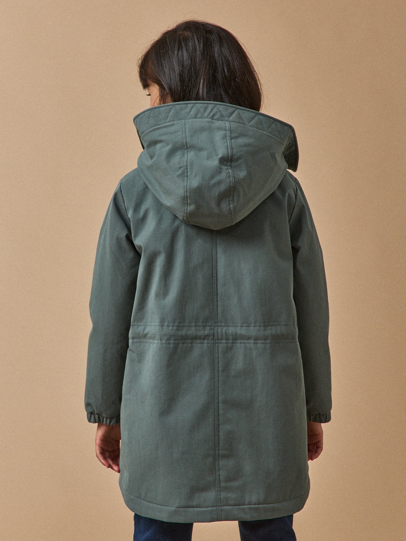 Girl's parka with faux-fur lining