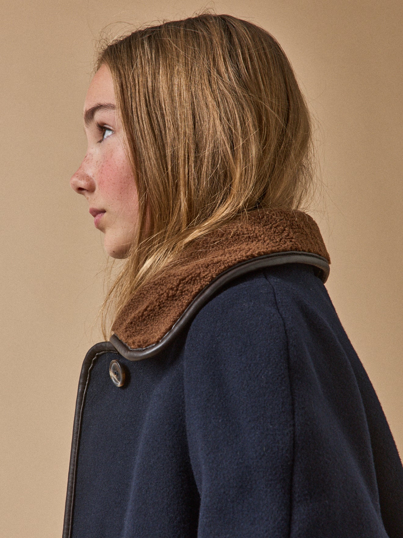 Girl's sherpa-lined coat