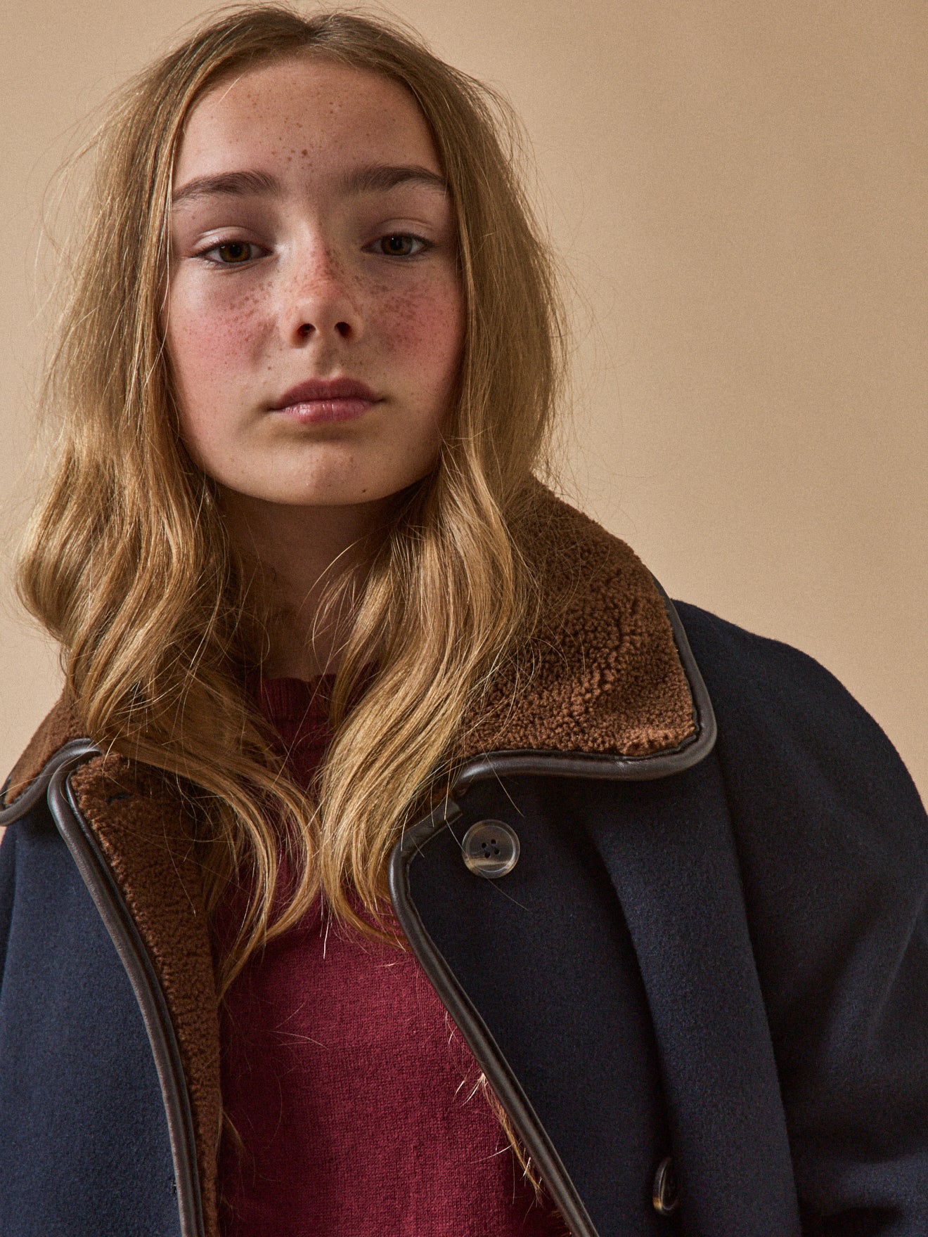 Girl's sherpa-lined coat