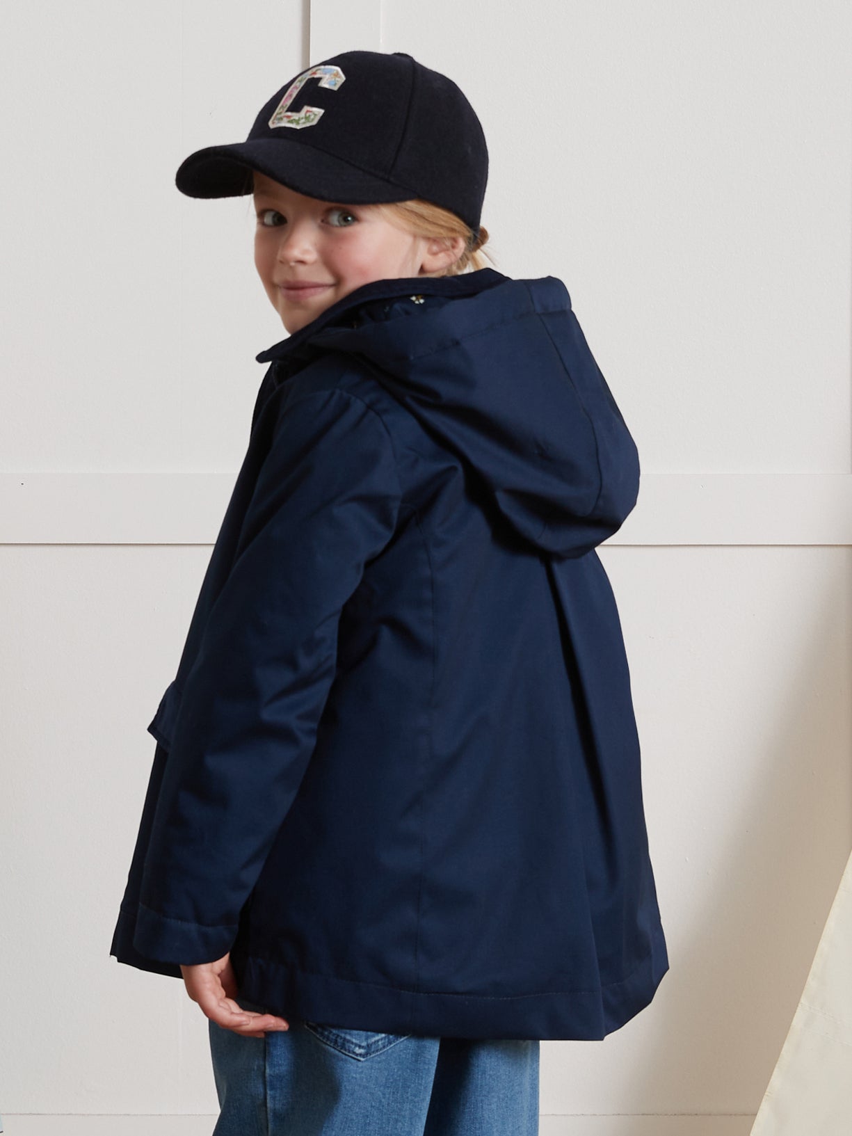 Girl's lined peacoat