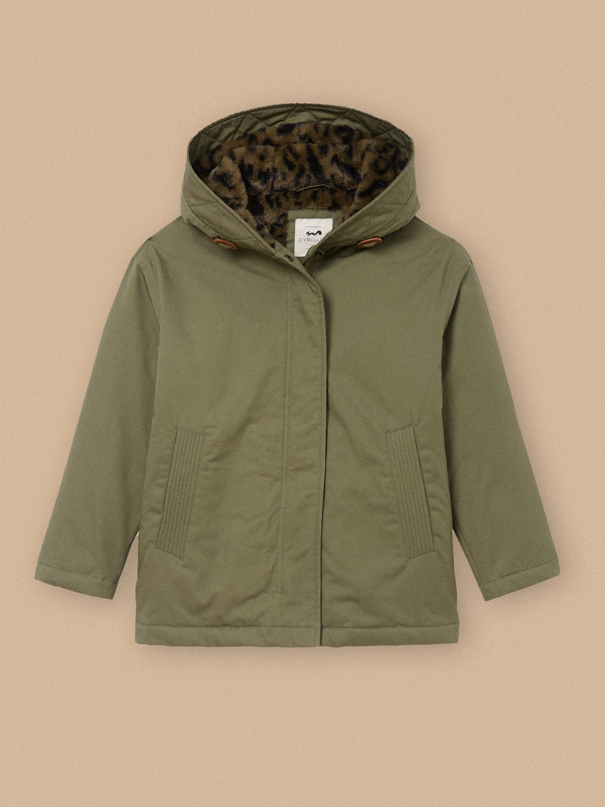 Short parka with leopard-print lining - The Junior Collection