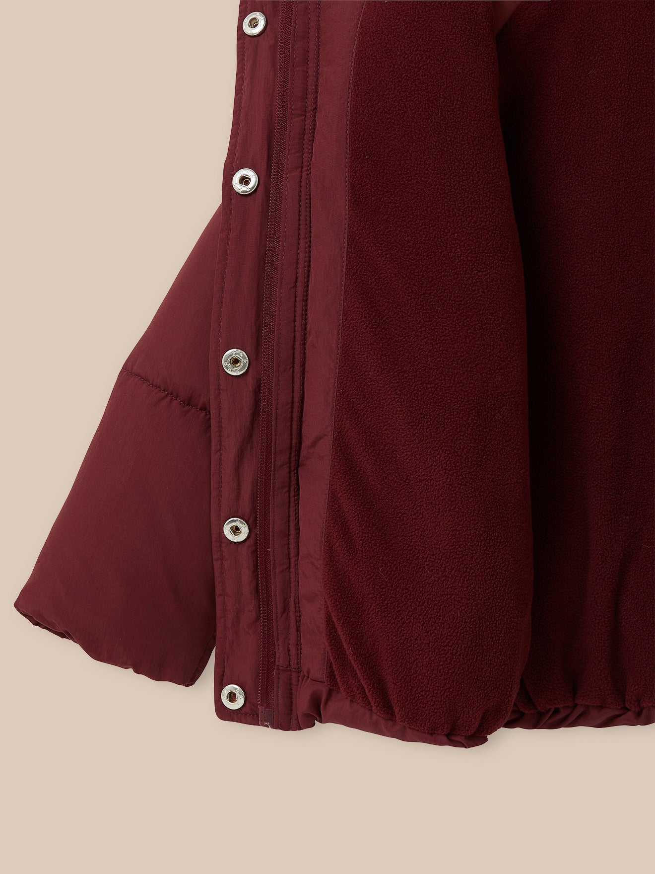 Girl's fleece-lined puffer jacket