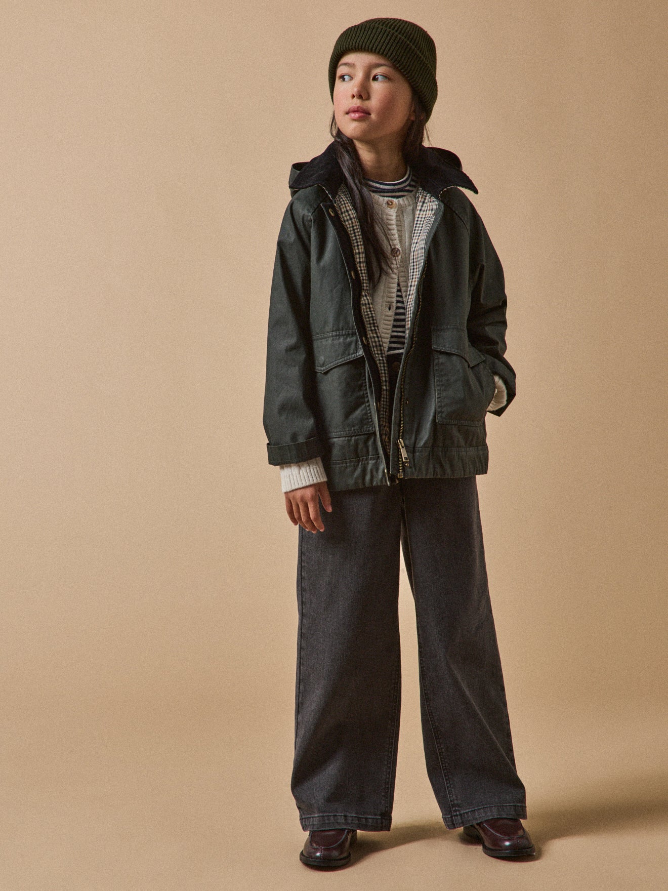 Girl's coated cotton jacket