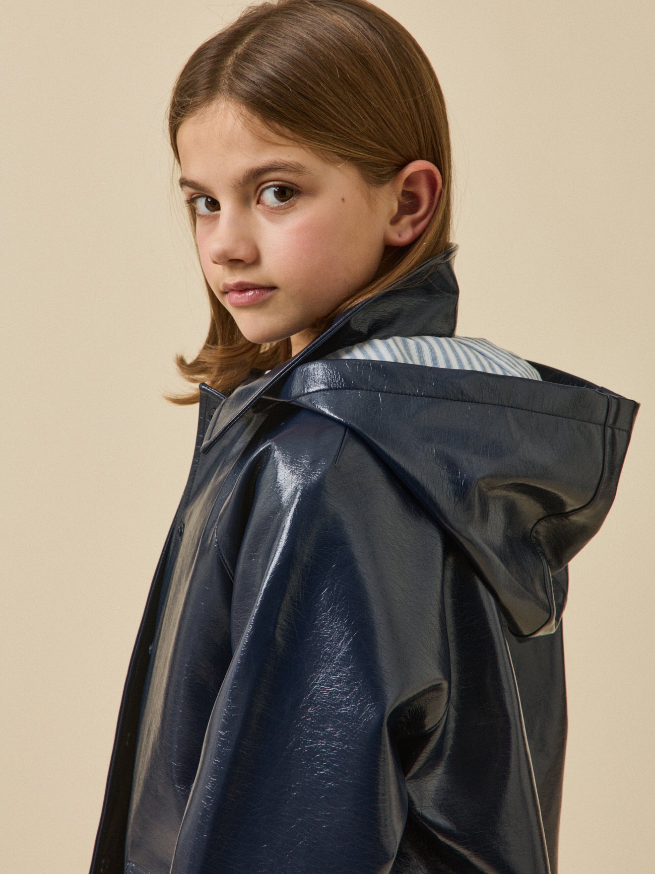 Imperméable en vinyle Fille avec capuche
