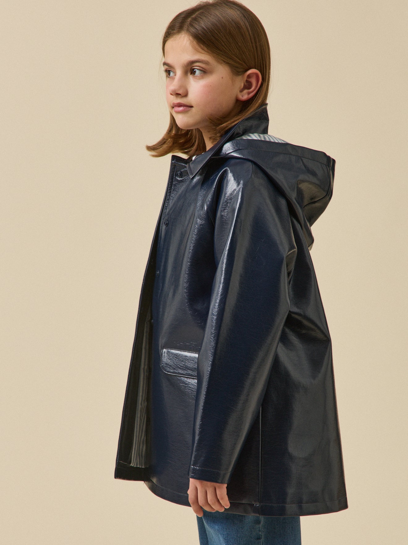 Imperméable en vinyle Fille avec capuche