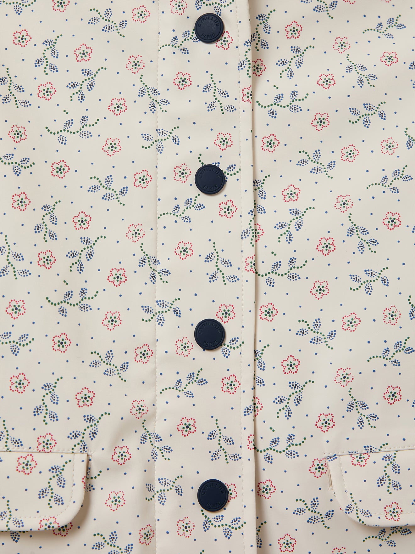 Girl's Lily-print, hooded rain slicker