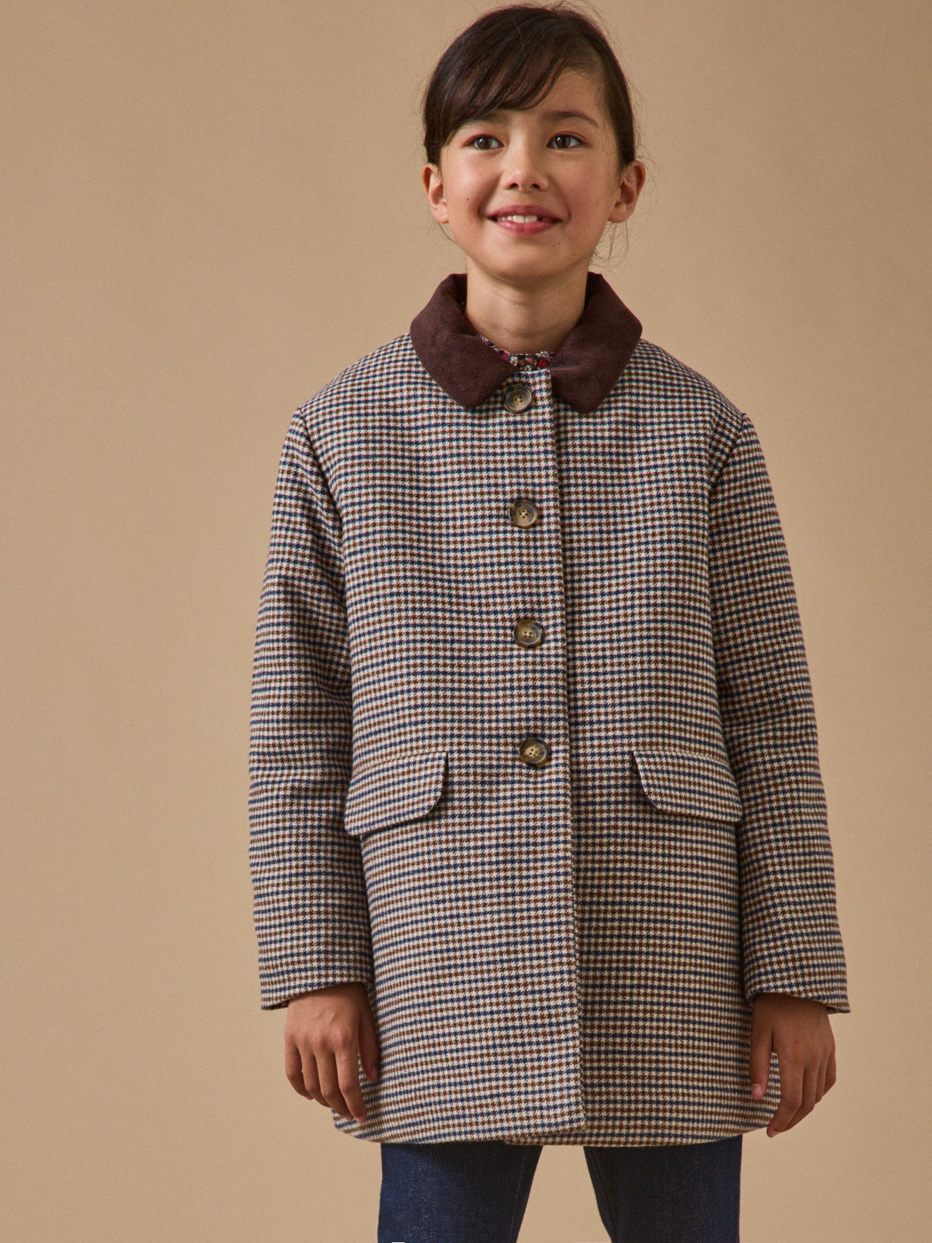 Girl's houndstooth coat