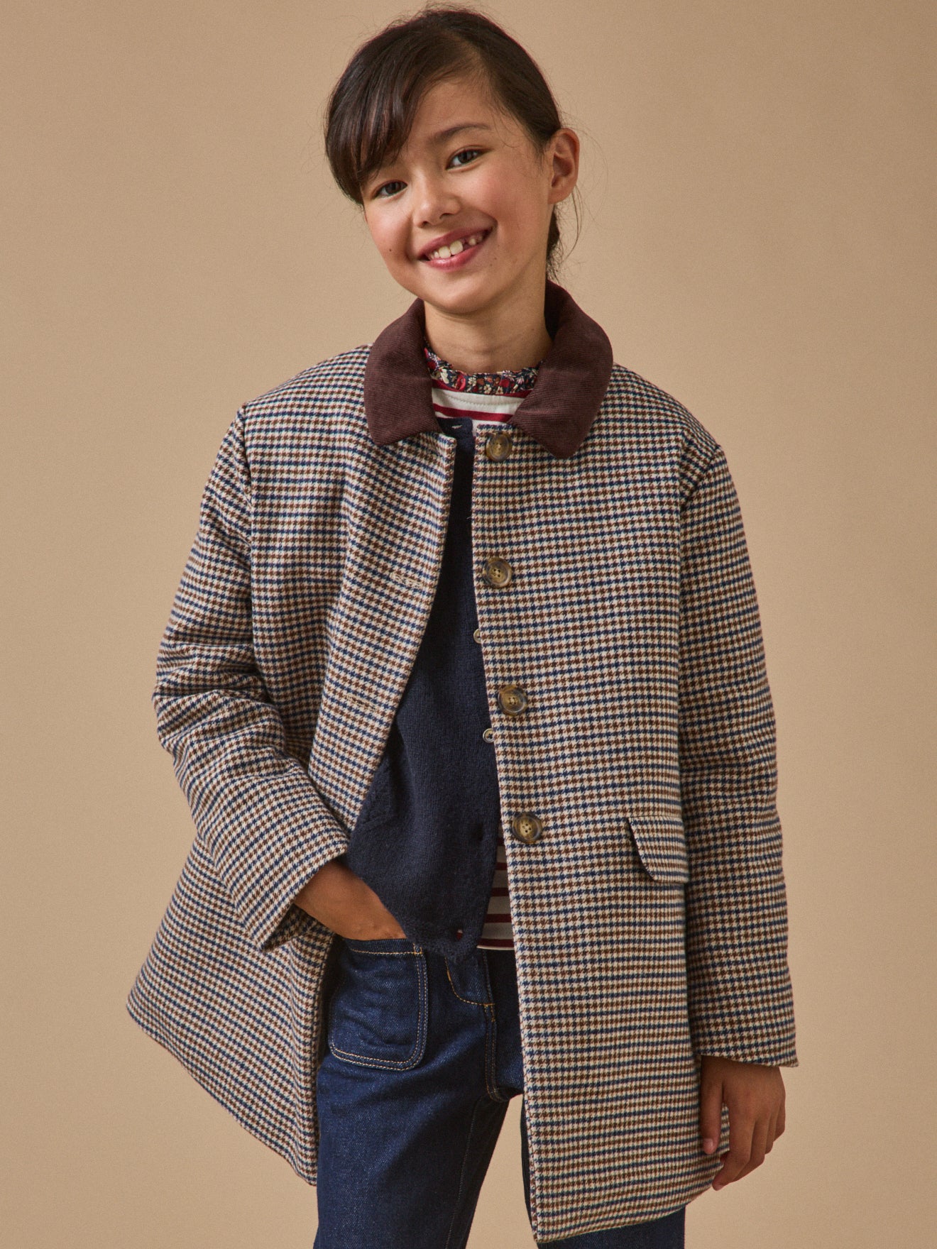 Girl's houndstooth coat