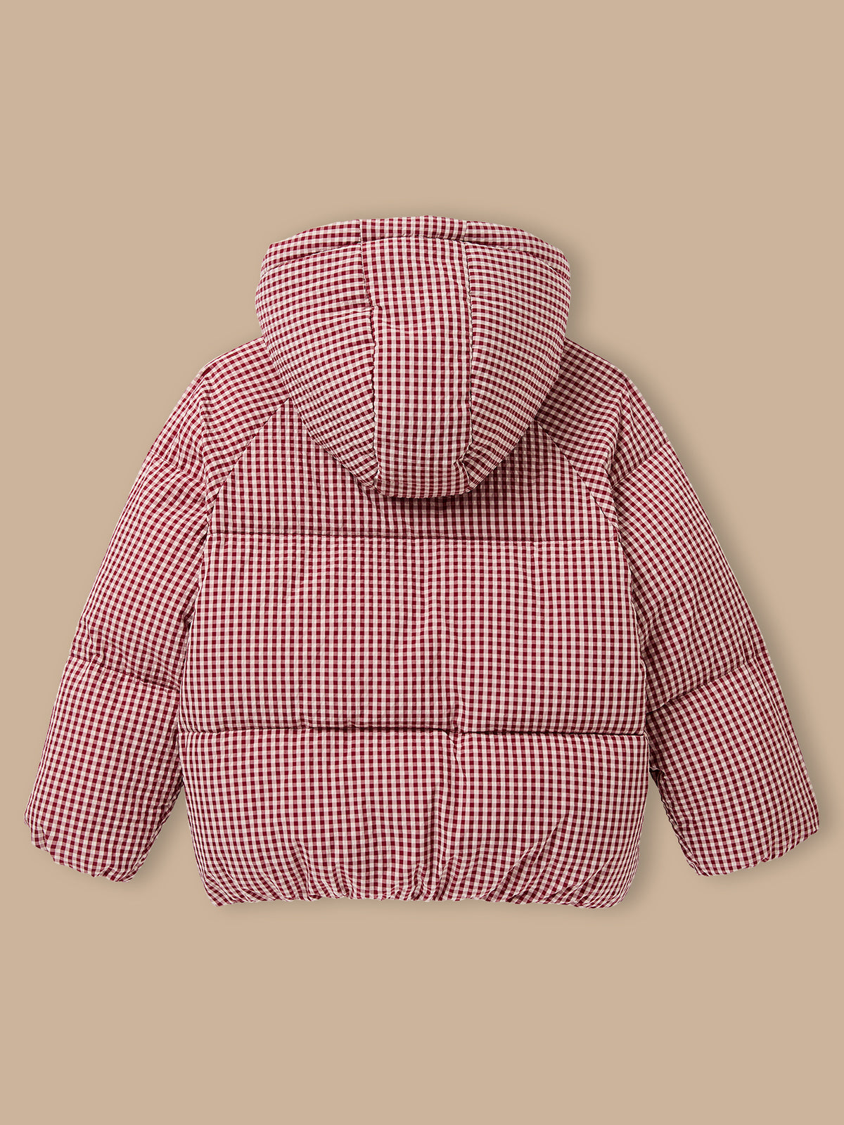 Girl's gingham check print puffer