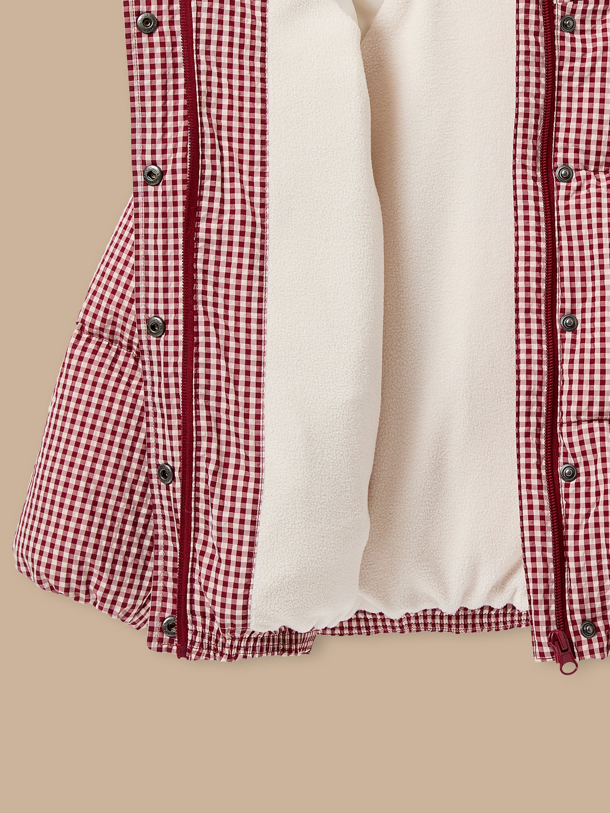 Girl's gingham check print puffer
