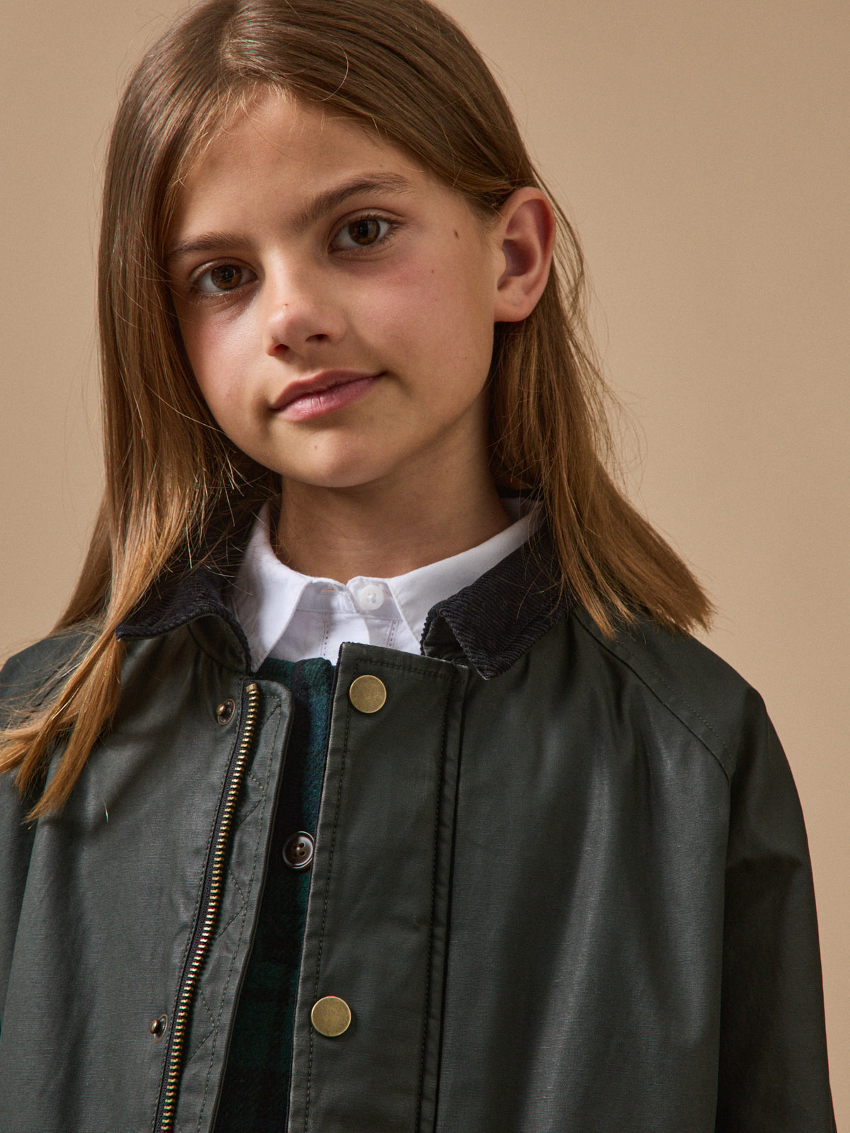 Veste en coton enduit Fille