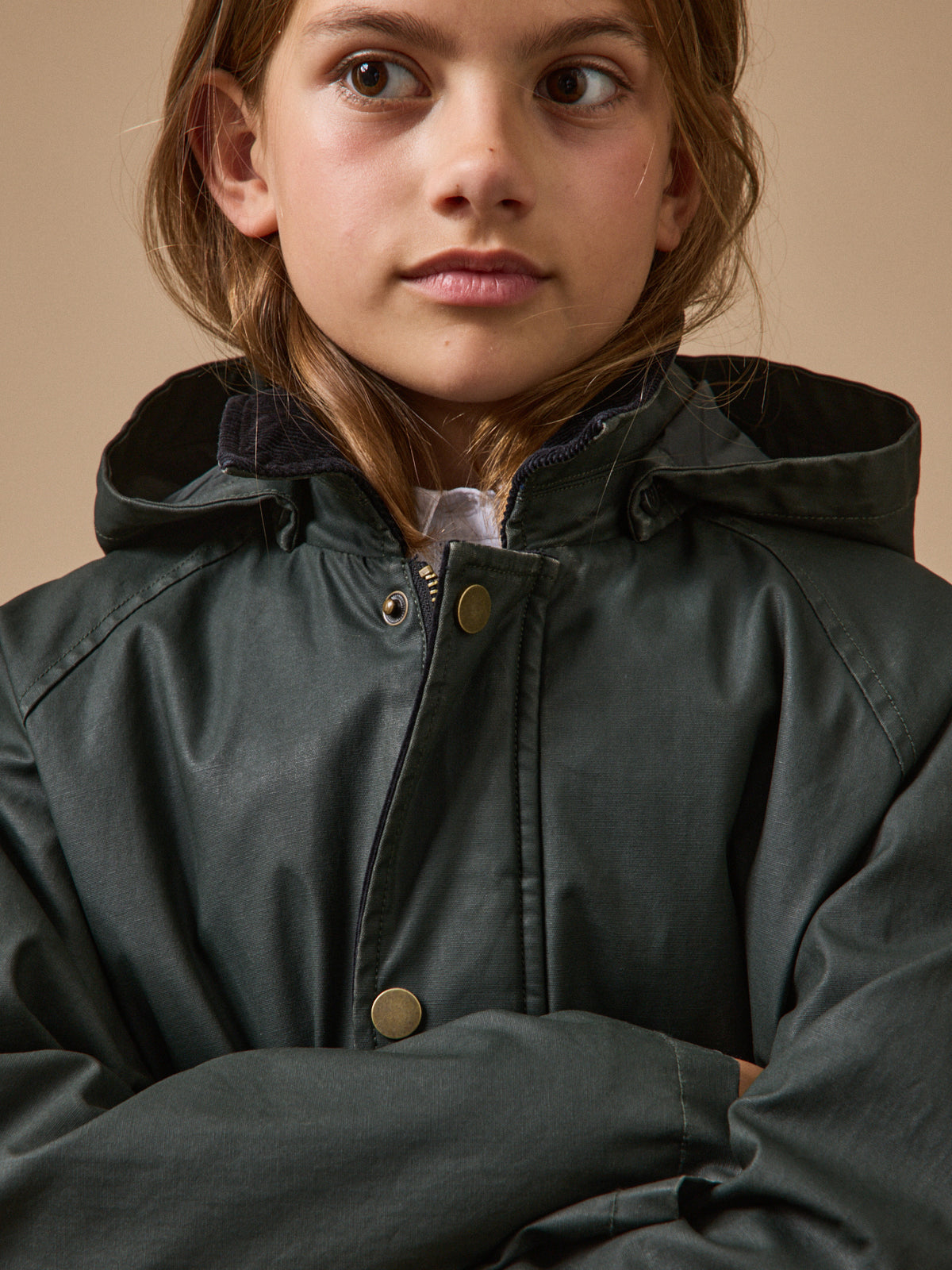 Veste en coton enduit Fille
