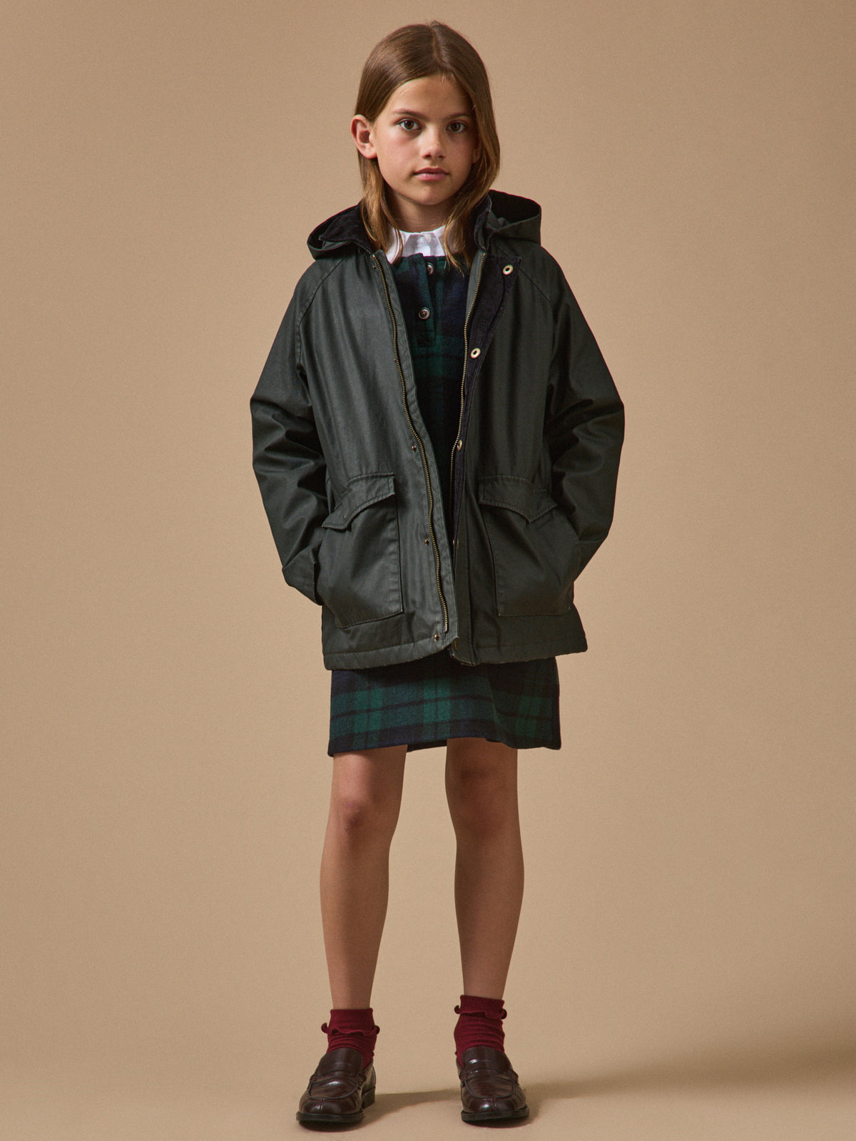 Veste en coton enduit Fille