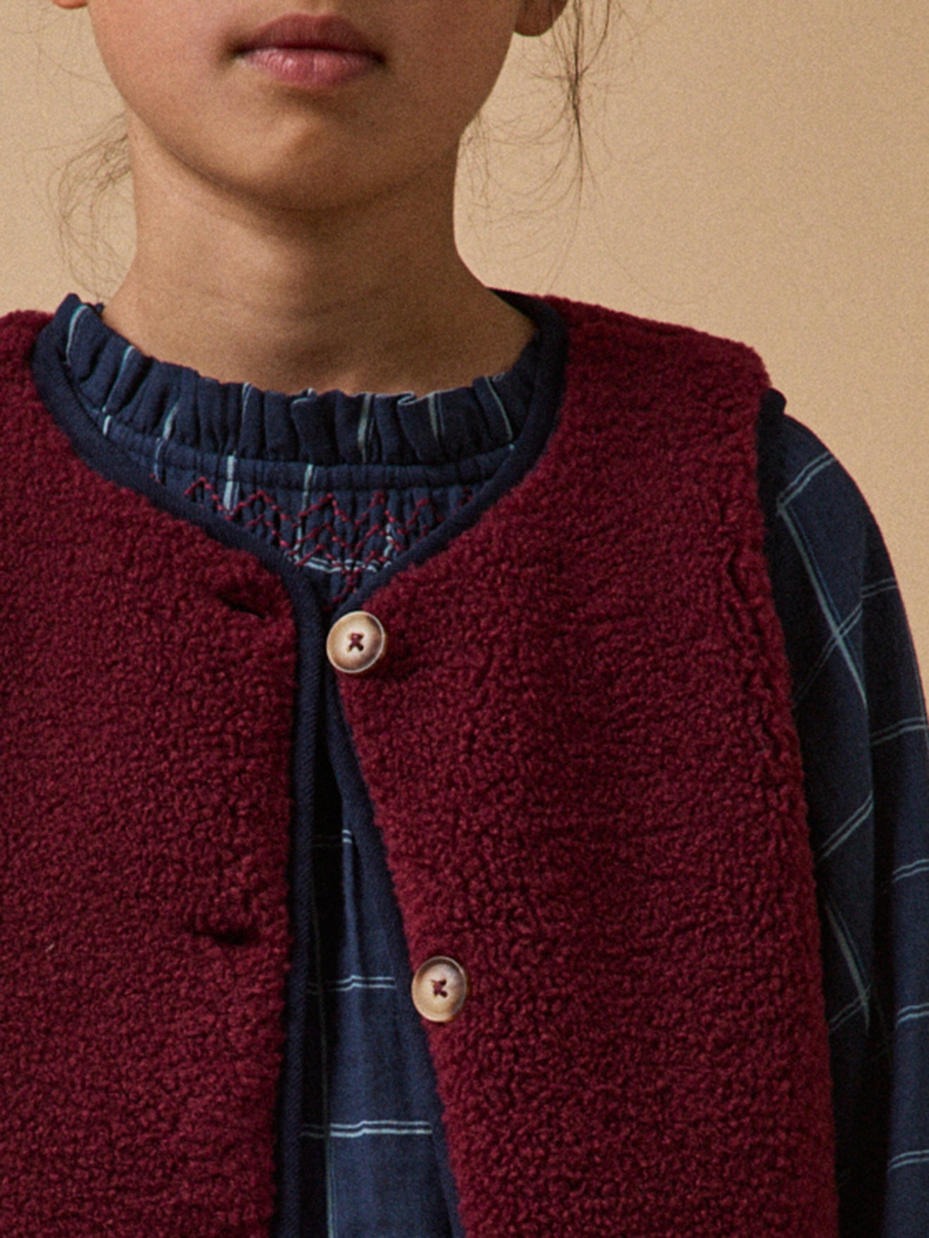 Girl's sherpa sleeveless jacket