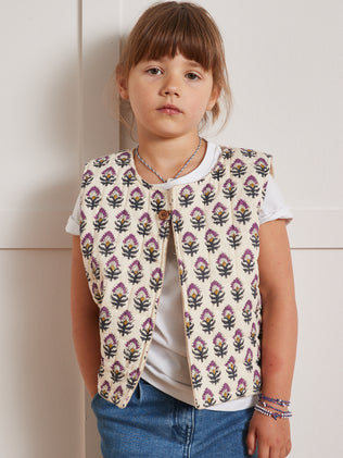 Girl's Sakari reversible sleeveless cardigan - Cyrillus x Apaches Collection