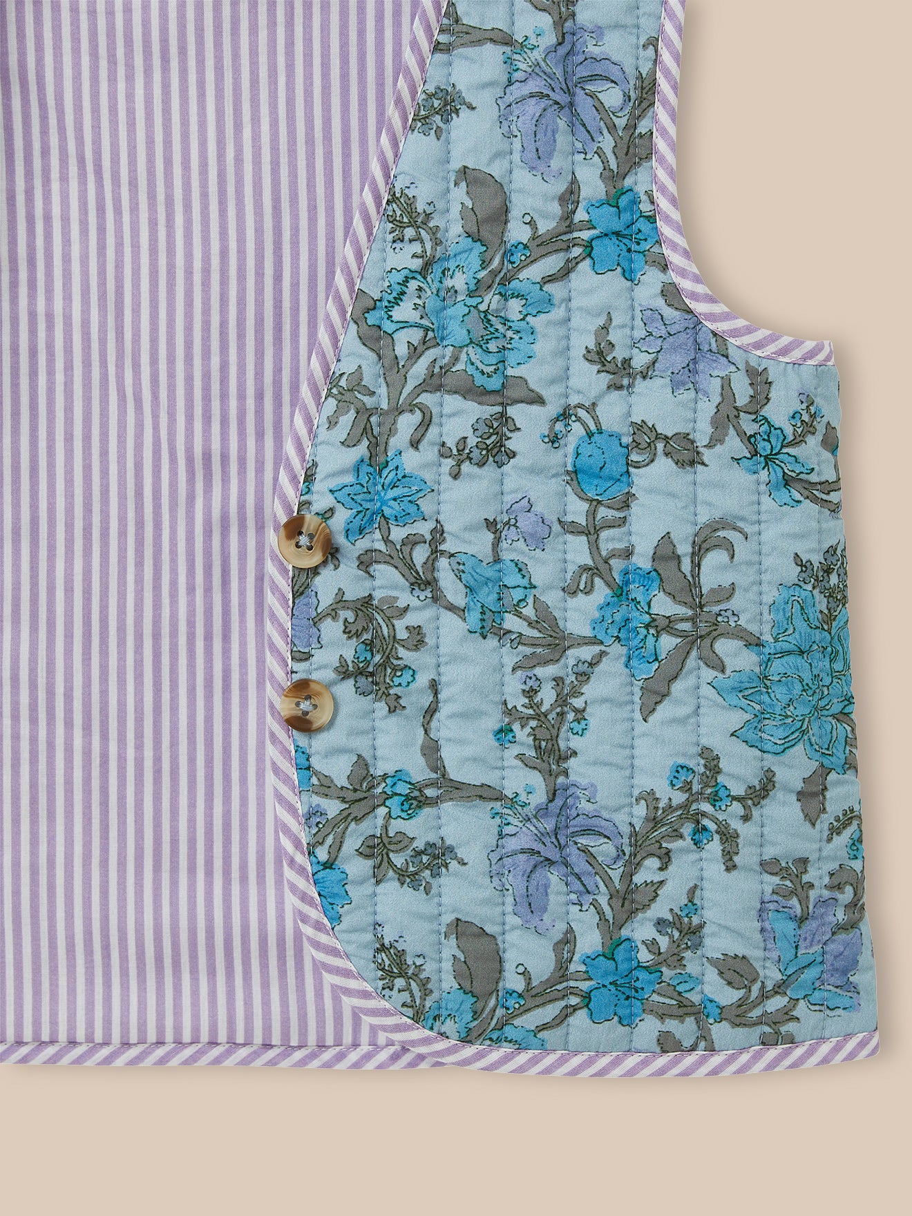 Girl's Flora print quilted vest