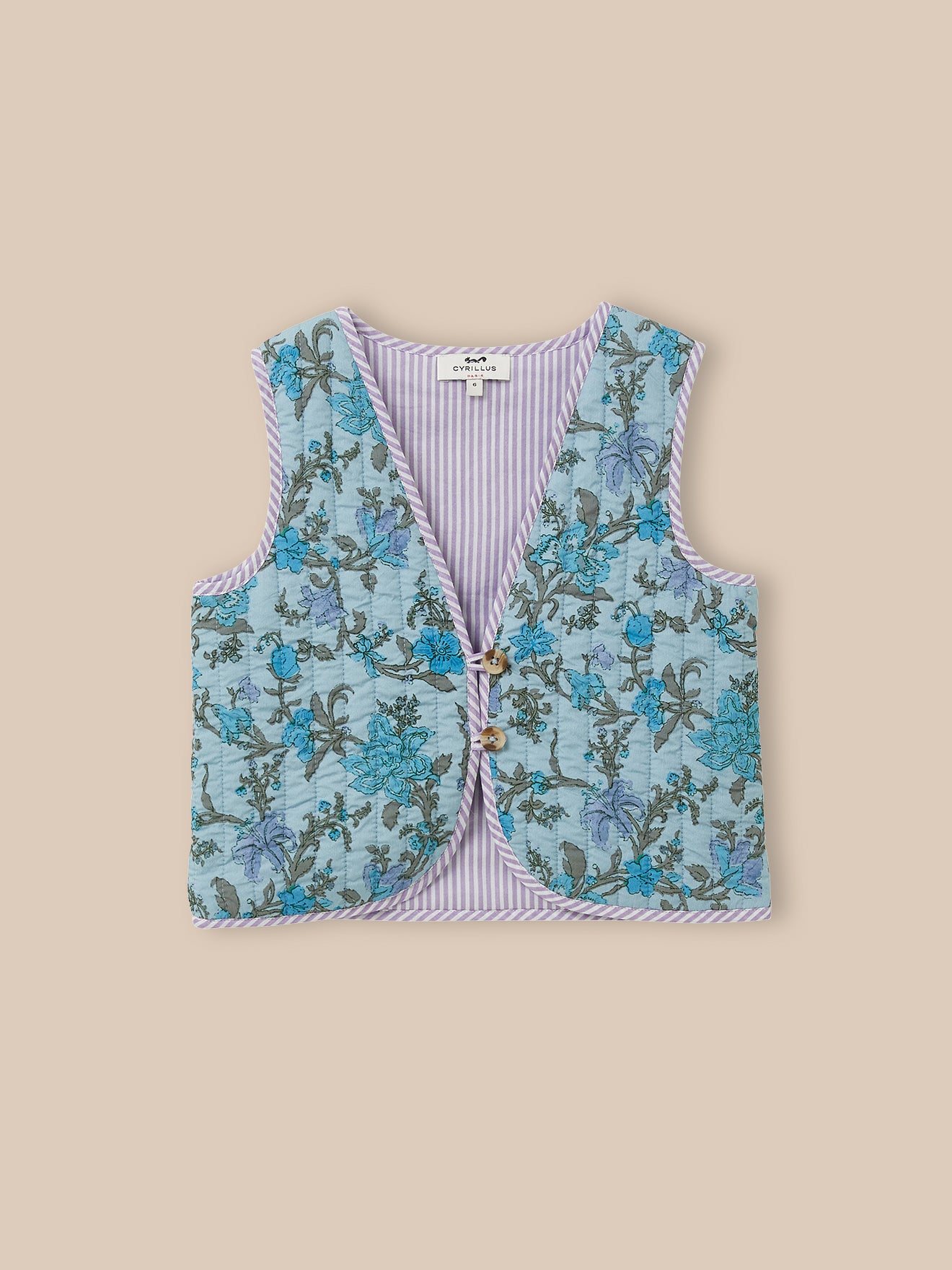 Girl's Flora print quilted vest