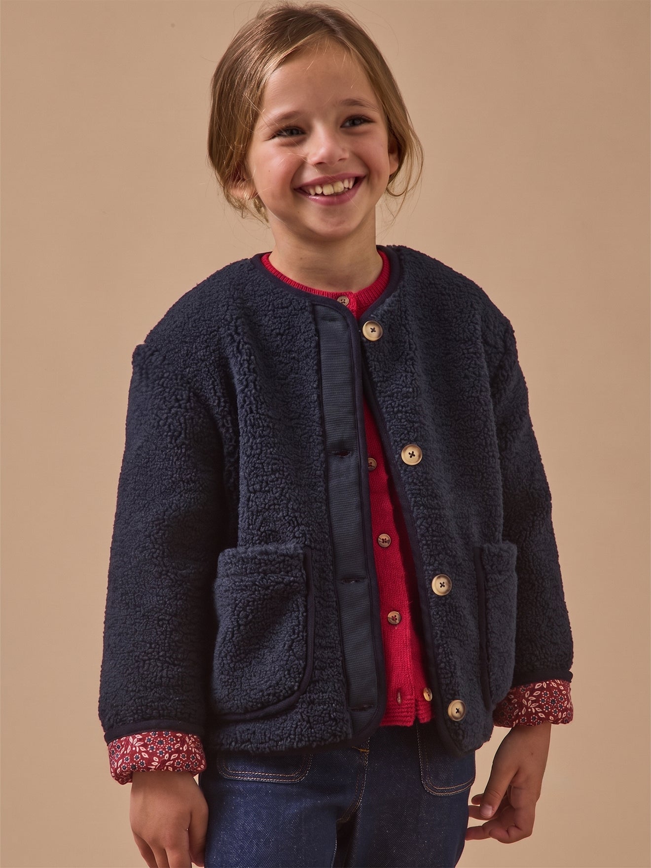 Veste en sherpa Fille