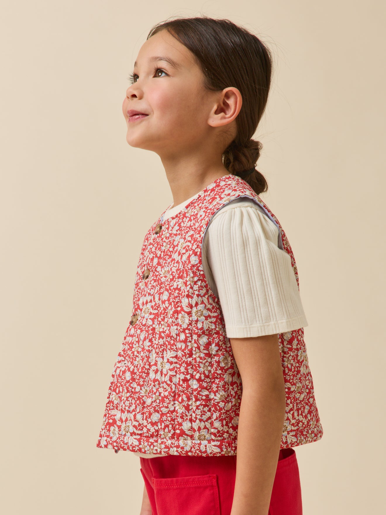 Veste sans manches matelassée Fille tissu Liberty
