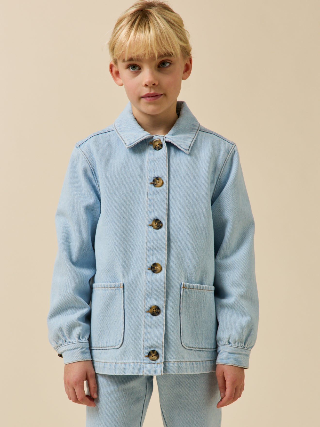 Girl's denim utility jacket