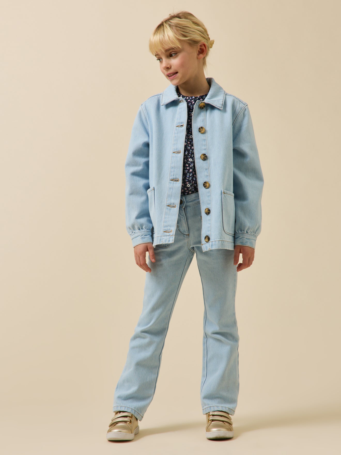 Girl's denim utility jacket