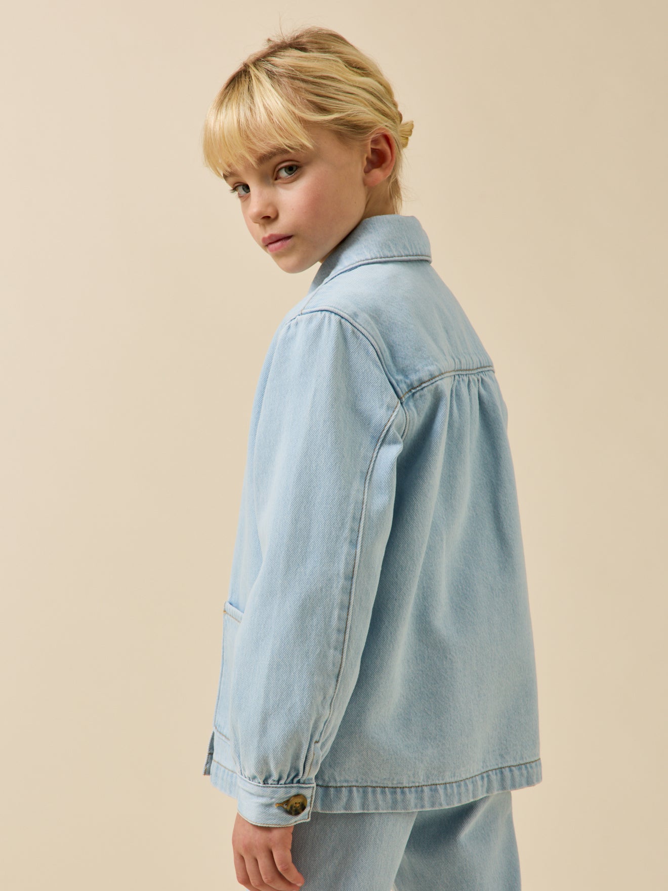 Girl's denim utility jacket