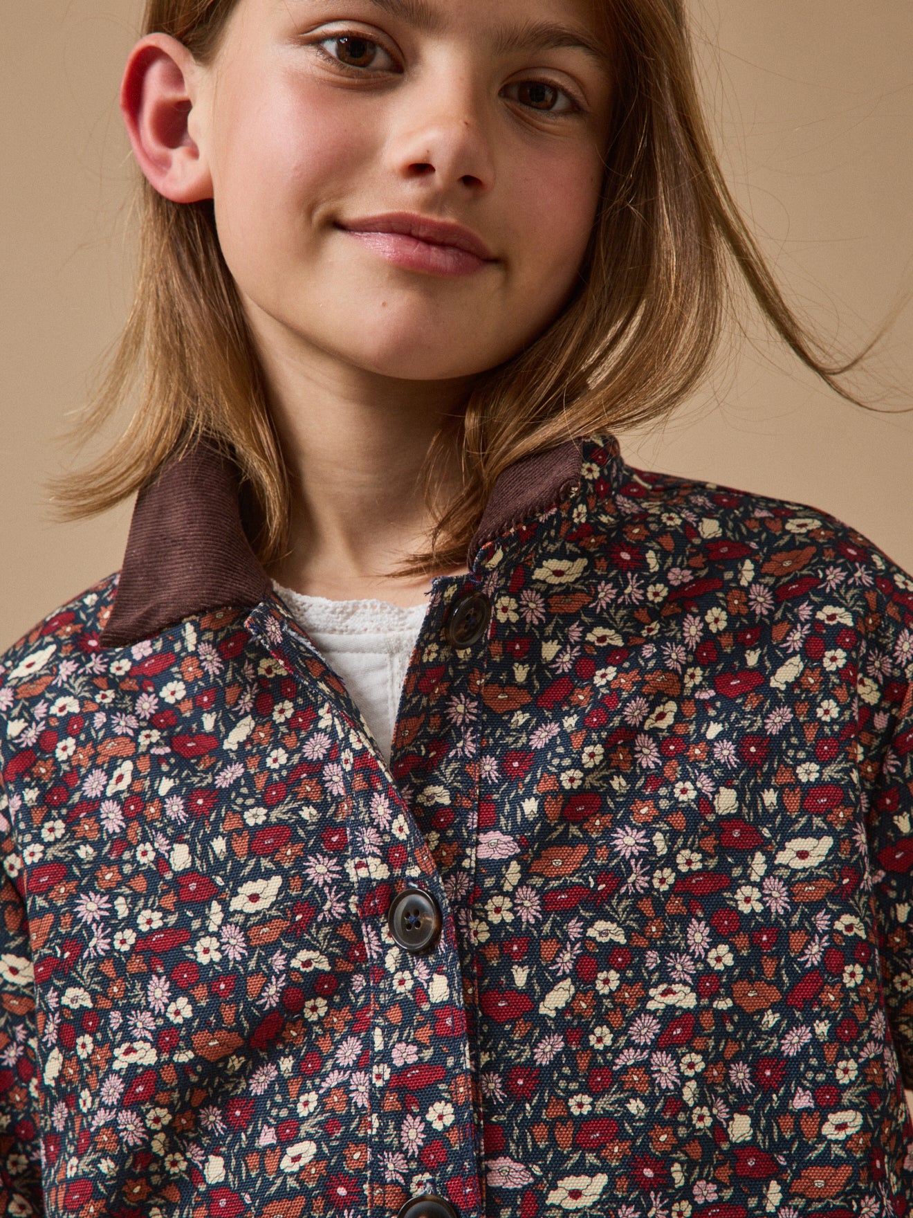 Girl's Petal&Daisy motif jacket - Made with Liberty Fabric