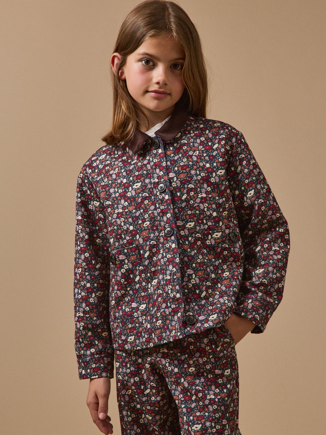 Girl's Petal&Daisy motif jacket - Made with Liberty Fabric