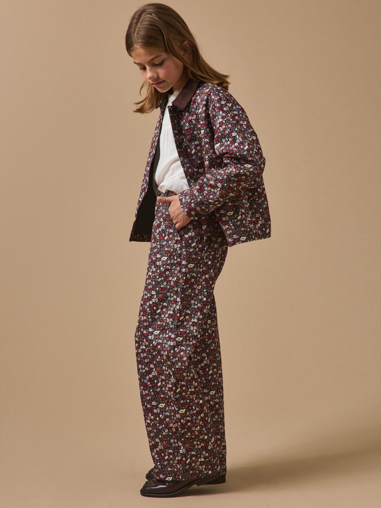 Girl's Petal&Daisy motif jacket - Made with Liberty Fabric