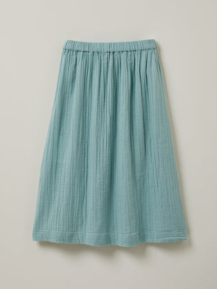 Girl's long skirt in a double gauze cotton