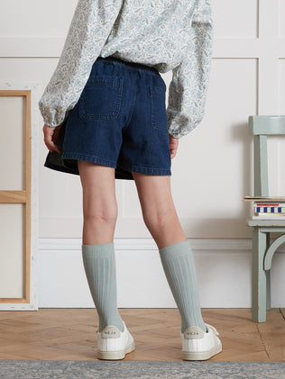 Girl's short denim skorts