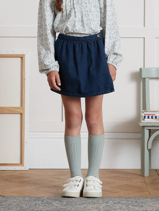 Girl's short denim skorts