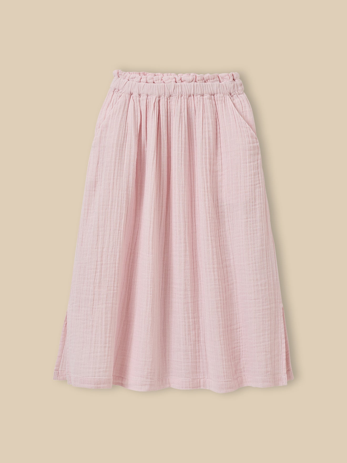 Girl's long organic cotton gauze skirt