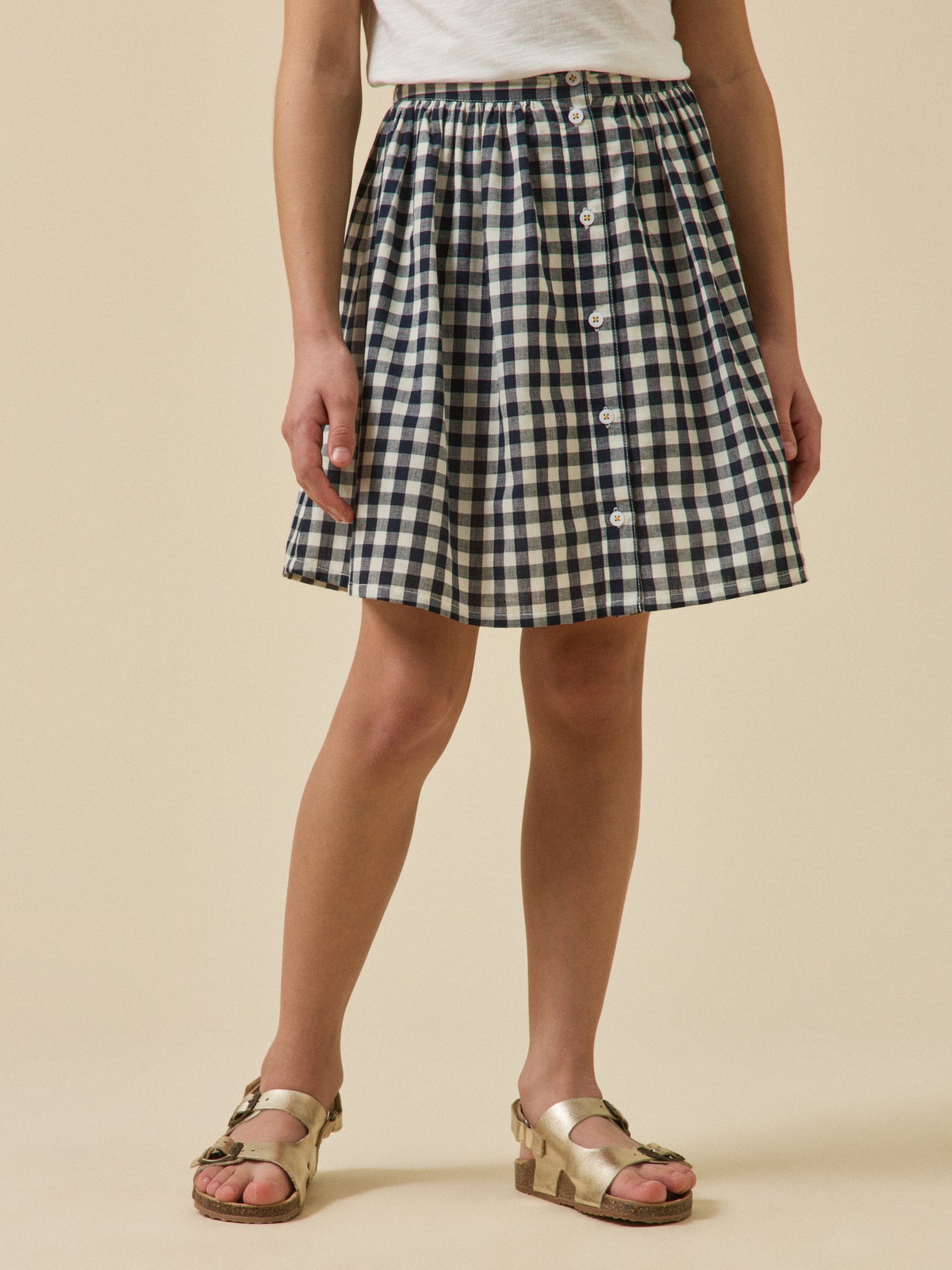 Girl's gingham check skirt