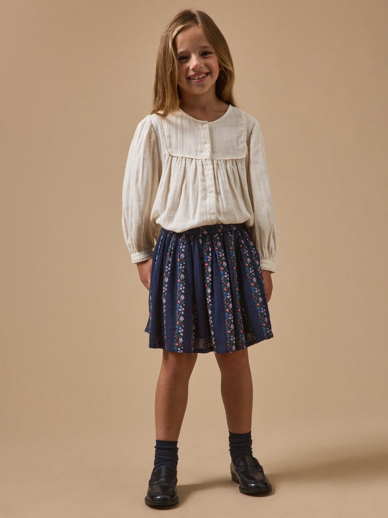 Girl's cotton cheesecloth skirt
