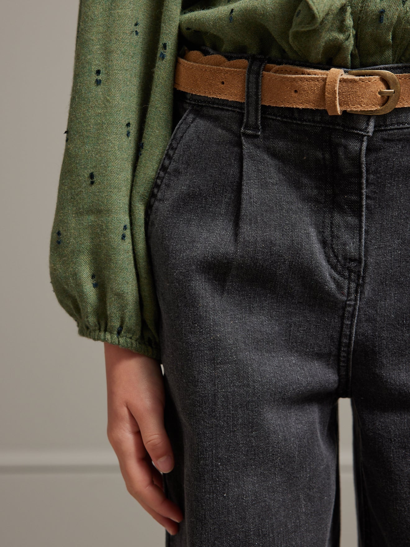 Girl's wide-leg denim trousers - Junior Collection