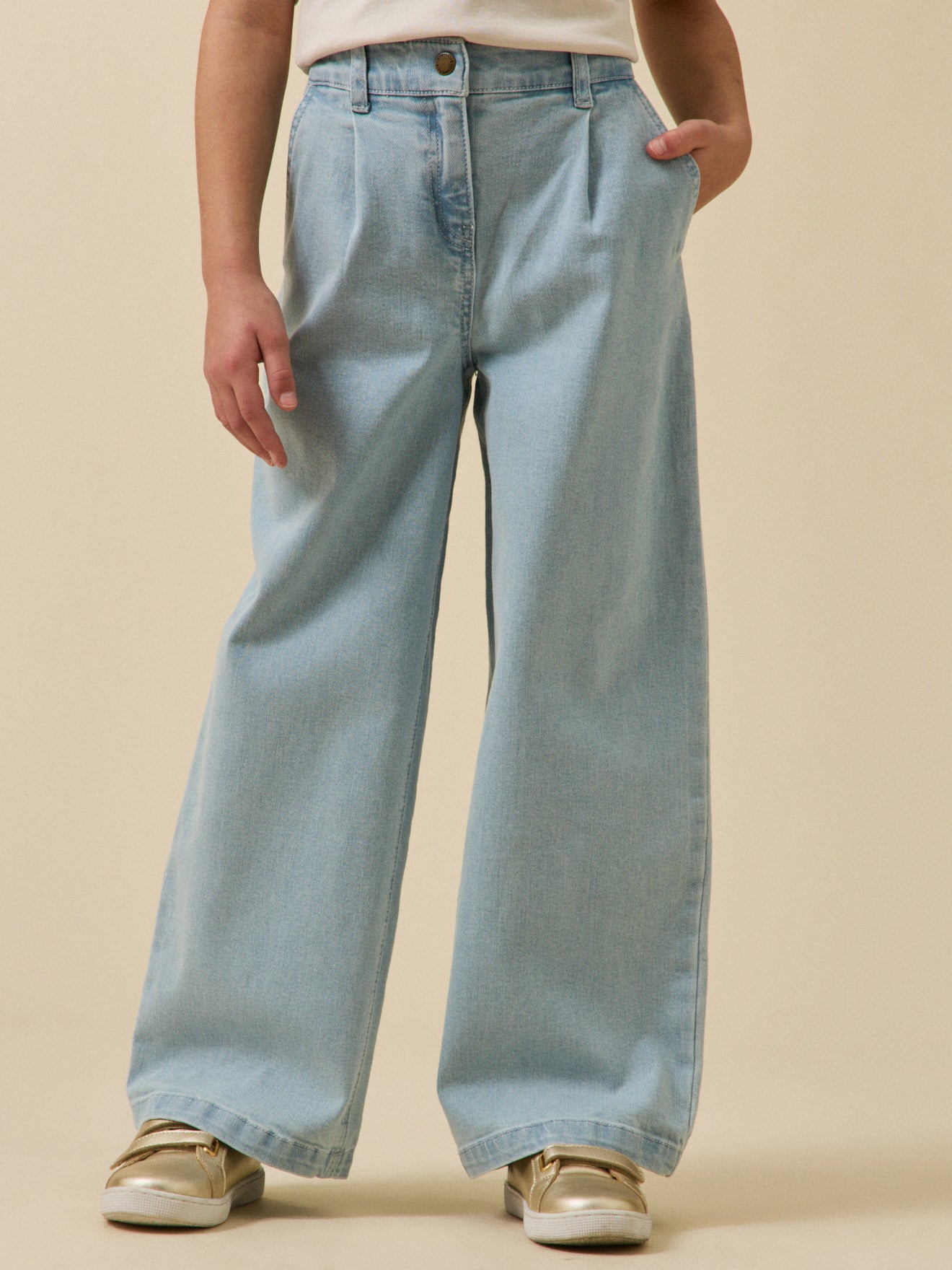 Girl's wide-leg denim trousers - Junior Collection