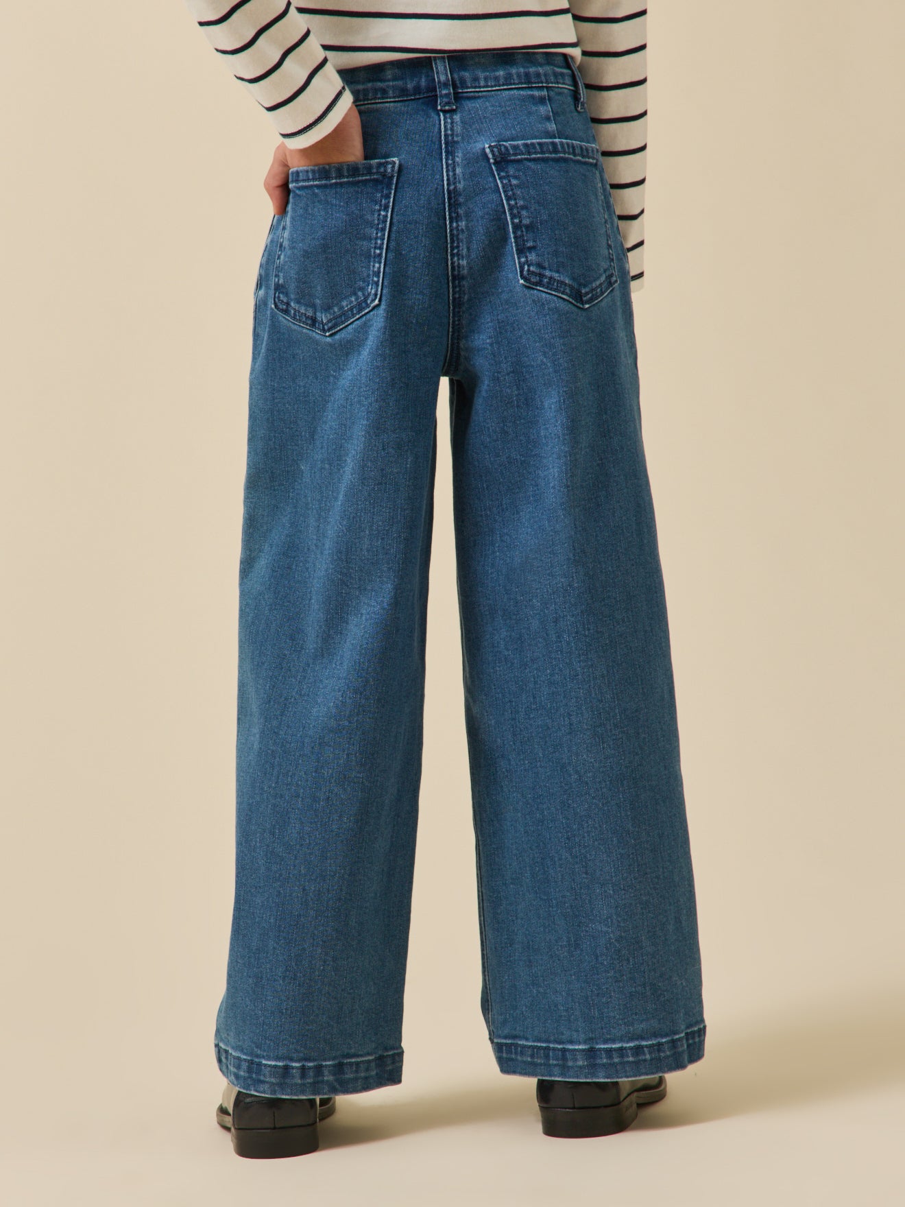Girl's wide-leg denim trousers - Junior Collection