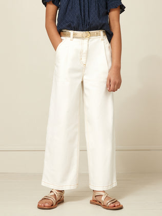 Girl's wide-leg denim trousers