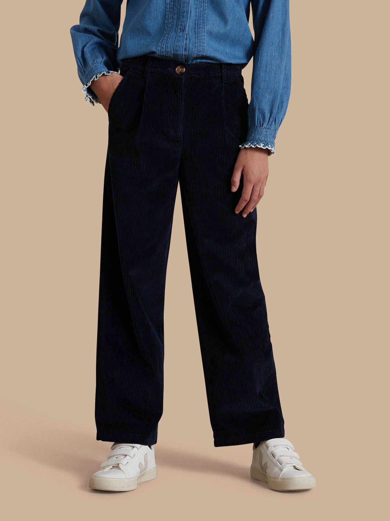 Girl's flared corduroy trousers