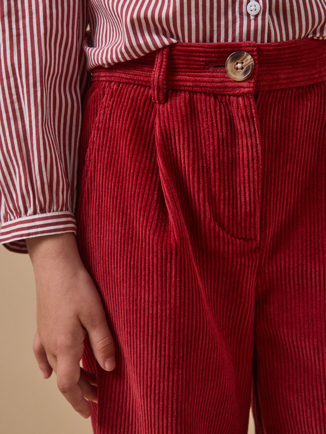 Girl's flared corduroy trousers