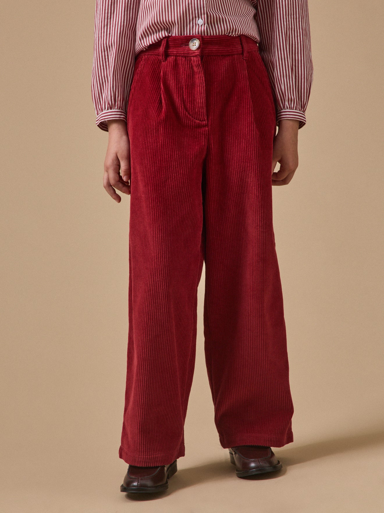 Girl's flared corduroy trousers