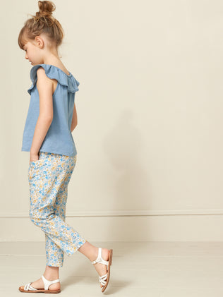 Girl's trousers made with Liberty fabric