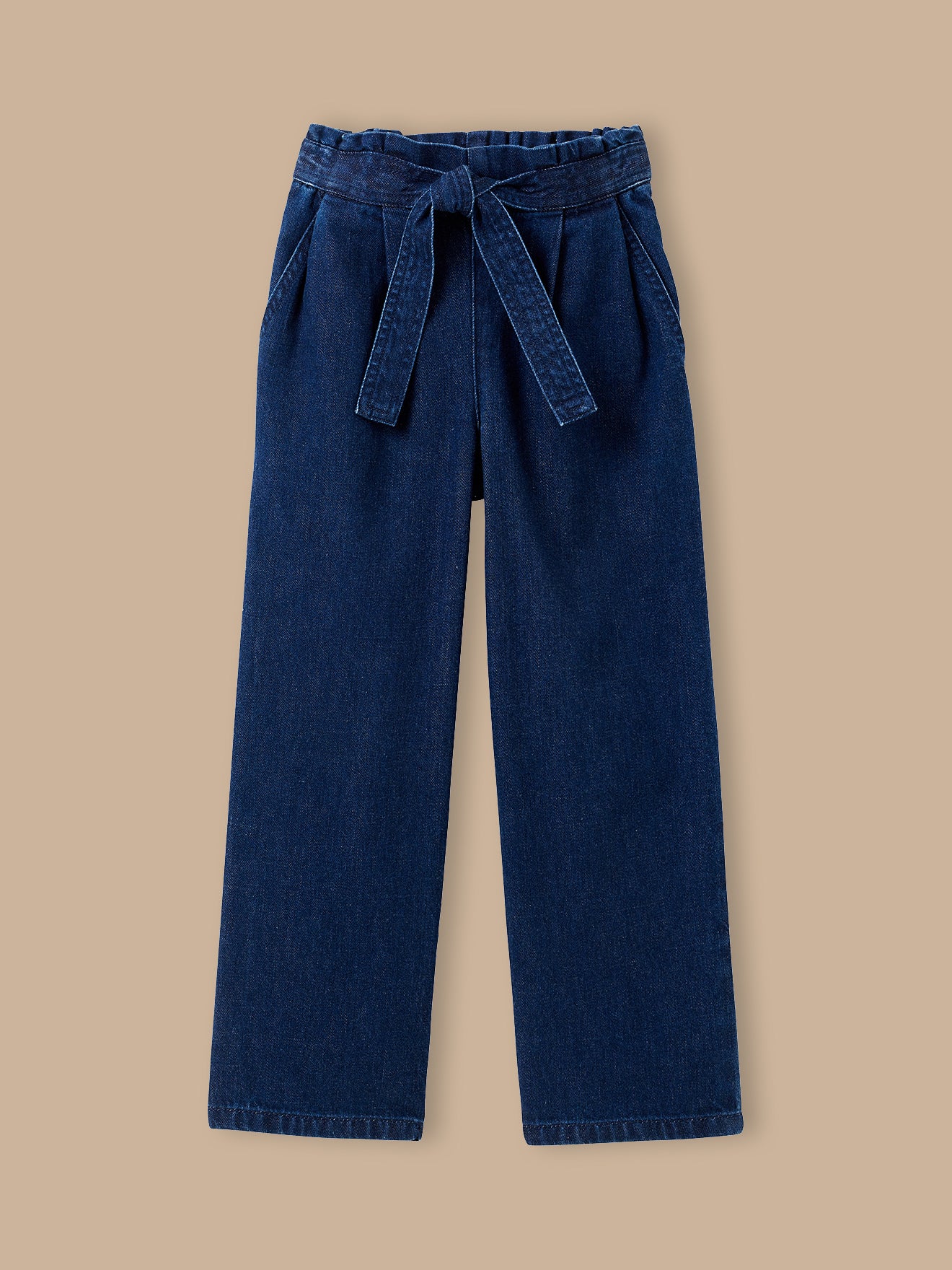 Girl's wide-leg trousers made with lightweight denim