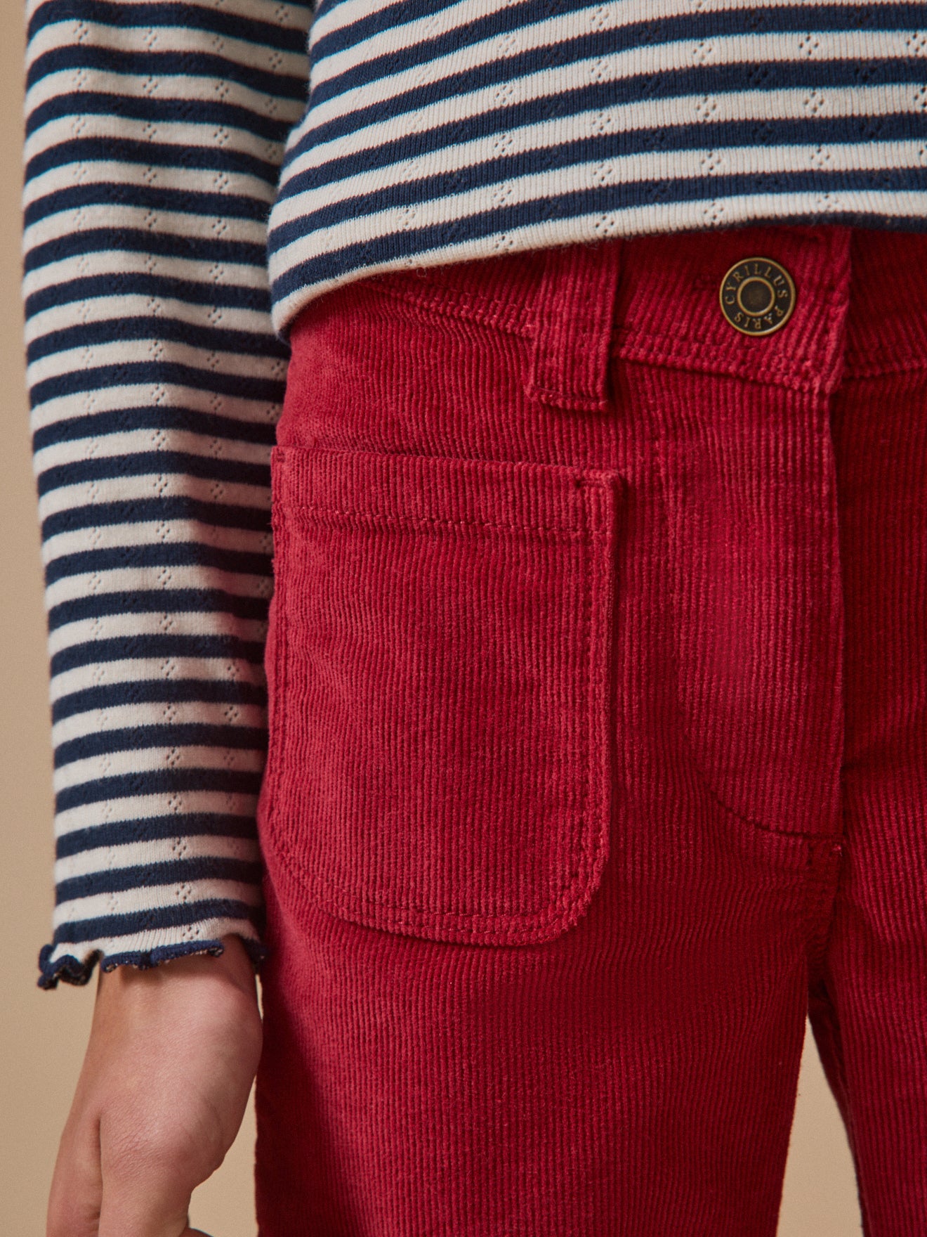 Girl's flared corduroy trousers