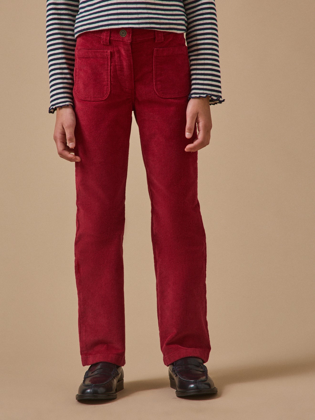 Girl's flared corduroy trousers