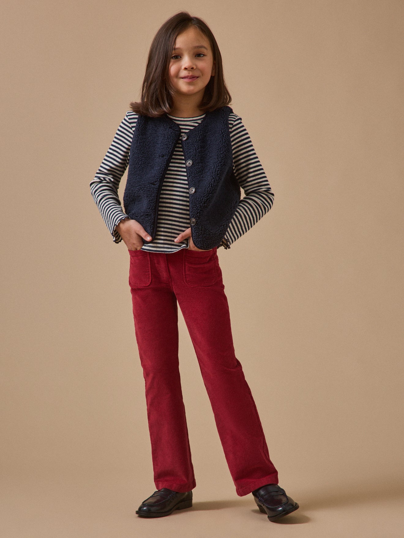 Girl's flared corduroy trousers