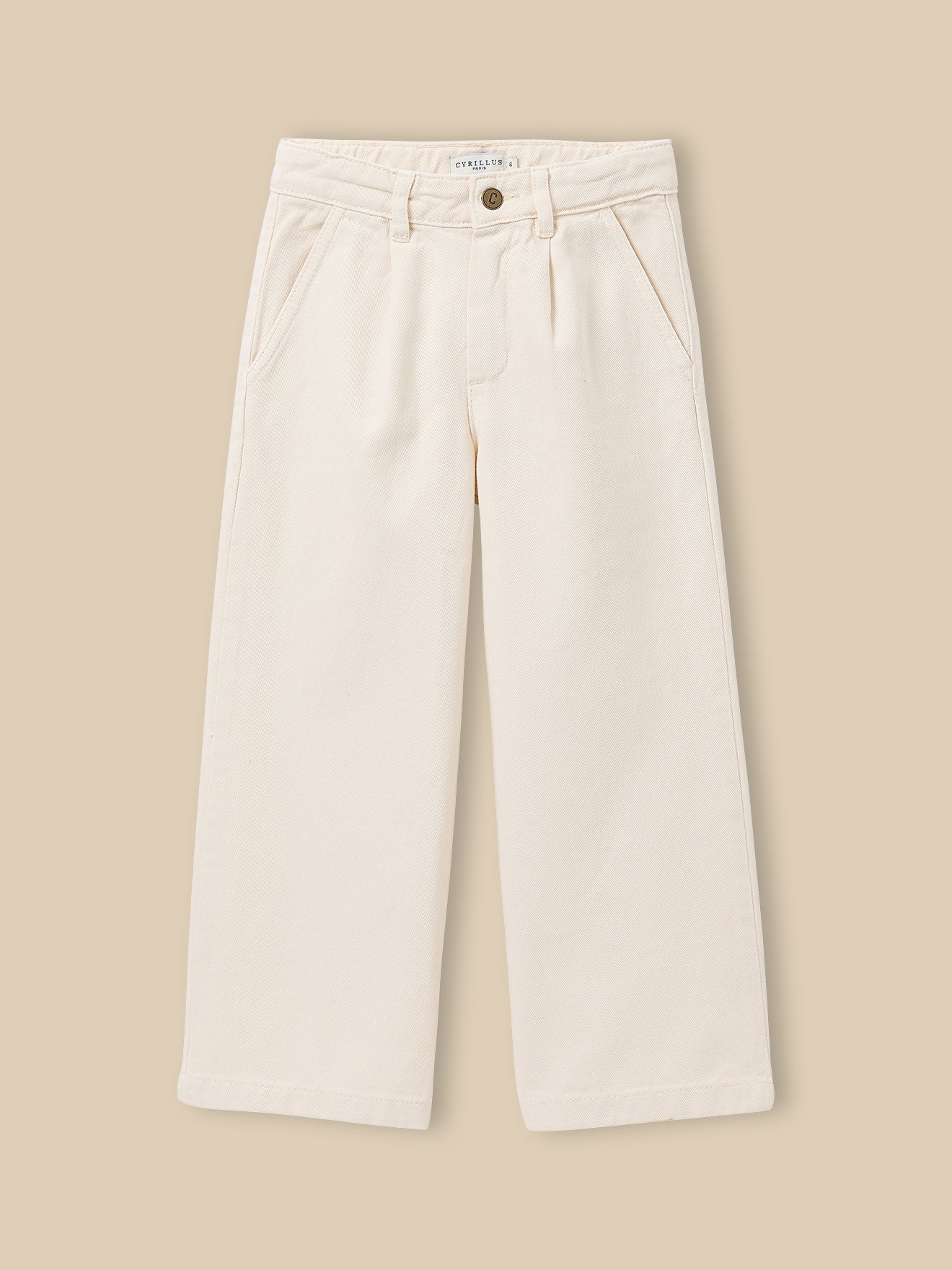 Pantalon large Fille en denim couleur - Collection Junior